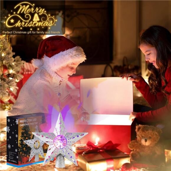 Christmas Tree Topper Star: Lighted with Automatic Rotating Multicolor - Picture 7 of 8